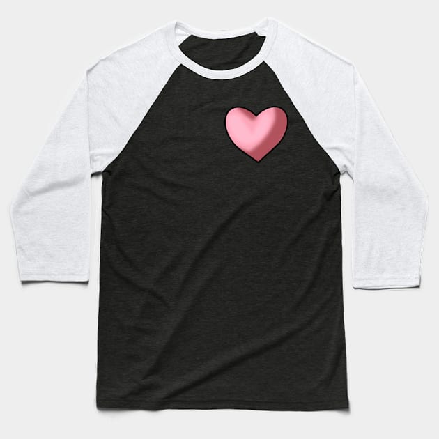 Pink Heart Baseball T-Shirt by TheQueerPotato